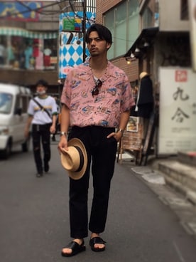 「schott（ショット）のSchott/ショット/URBAN CHINO PANTS/アーバン チノパンツ（チノパンツ）」を使った、yamazakiさん（メンズ・170cm）の夏コーディネート