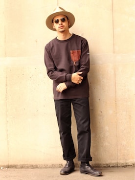 「Schott（ショット）のSchott/ショット/TC WORK PANTS/ティーシー ワーク パンツ（チノパンツ）」を使った、yamazakiさん（メンズ・170cm）の夏コーディネート