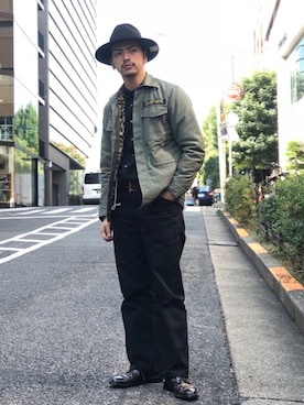 「Schott（ショット）のSchott/ショット/TC WORK PANTS/ティーシー ワーク パンツ（チノパンツ）」を使った、yamazakiさん（メンズ・170cm）の秋コーディネート