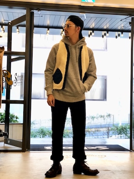 「schott(ショット)のアイテム(キャップ)」を使った、yamazakiさん(メンズ・170cm)の冬コーディネート