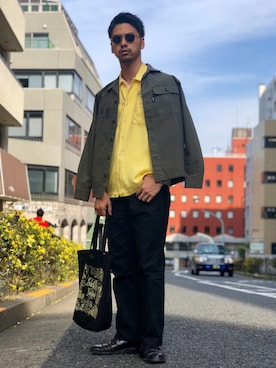 「schott（ショット）のアイテム（バッグ）」を使った、yamazakiさん（メンズ・170cm）の春コーディネート