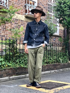 「Schott（ショット）のアイテム（カーゴパンツ）」を使った、yamazakiさん（メンズ・170cm）の秋コーディネート