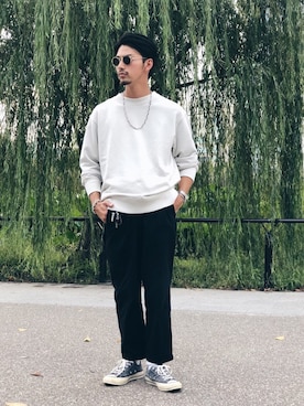 「黒パンツ」｜yamazakiさん（メンズ・170cm）の秋コーディネート