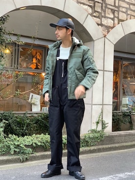 「schott（ショット）のアイテム（キャップ）」を使った、yamazakiさん（メンズ・170cm）の冬コーディネート