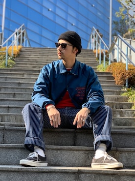 「schott（ショット）のSchott/ショット/LENOX/サングラス　日本製（サングラス）」を使った、yamazakiさん（メンズ・170cm）の春コーディネート