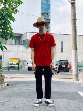 「Schott(ショット)のアイテム(パンツ)」を使った、yamazakiさん(メンズ・170cm)の夏コーディネート