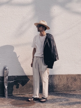 「schott（ショット）のSchott/ショット/LENOX/サングラス　日本製（サングラス）」を使った、yamazakiさん（メンズ・170cm）の夏コーディネート