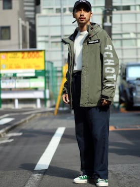 「schott（ショット）のアイテム（キャップ）」を使った、yamazakiさん（メンズ・170cm）の秋コーディネート