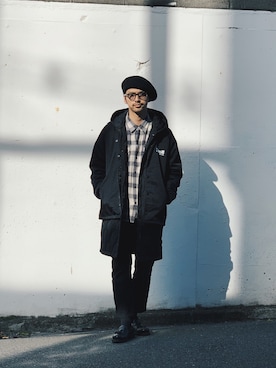 「オーバーコート」｜「アイテム（ブルゾン）」を使った、yamazakiさん（メンズ・170cm）の冬コーディネート