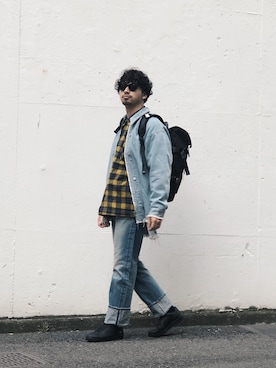 「schott（ショット）のアイテム（バッグ）」を使った、yamazakiさん（メンズ・170cm）の冬コーディネート