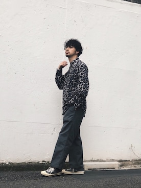 「schott（ショット）のアイテム（スラックス）」を使った、yamazakiさん（メンズ・170cm）の冬コーディネート