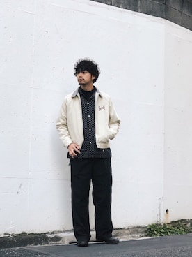 「schott（ショット）のアイテム（スラックス）」を使った、yamazakiさん（メンズ・170cm）の春コーディネート