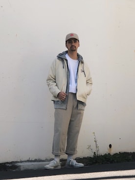 「schott（ショット）のアイテム（スラックス）」を使った、yamazakiさん（メンズ・170cm）の春コーディネート