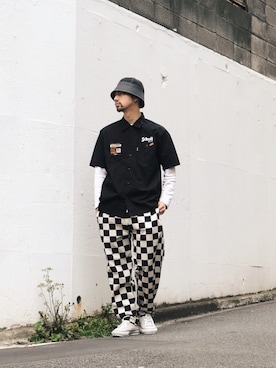 「schott（ショット）のアイテム（パンツ）」を使った、yamazakiさん（メンズ・170cm）の春コーディネート