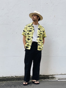 「schott（ショット）のアイテム（スラックス）」を使った、yamazakiさん（メンズ・170cm）の春コーディネート