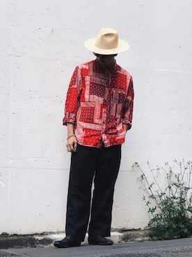 「schott（ショット）のアイテム（スラックス）」を使った、yamazakiさん（メンズ・170cm）の春コーディネート