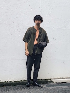 「schott（ショット）のアイテム（バッグ）」を使った、yamazakiさん（メンズ・170cm）の夏コーディネート