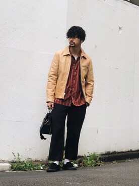 「schott（ショット）のアイテム（その他アウター）」を使った、yamazakiさん（メンズ・170cm）の秋コーディネート