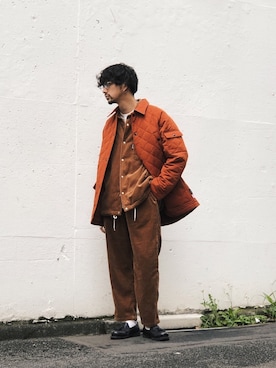 「schott（ショット）のアイテム（ステンカラーコート）」を使った、yamazakiさん（メンズ・170cm）の秋コーディネート