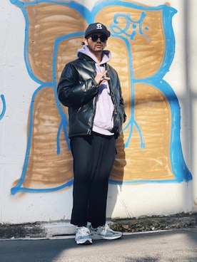 「schott（ショット）のアイテム（ダウンジャケット/コート）」を使った、yamazakiさん（メンズ・170cm）の冬コーディネート