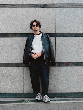 「schott（ショット）のアイテム（スラックス）」を使った、yamazakiさん（メンズ・170cm）の春コーディネート