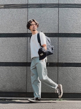 「schott（ショット）のアイテム（バッグ）」を使った、yamazakiさん（メンズ・170cm）の春コーディネート