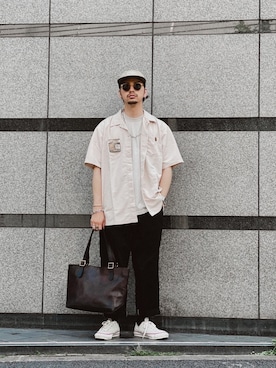 「schott（ショット）のアイテム（スラックス）」を使った、yamazakiさん（メンズ・170cm）の春コーディネート