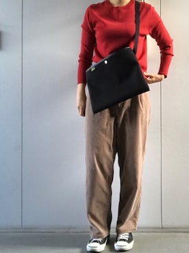 ワイドパンツの女さん（レディース・165cm）の秋コーディネート