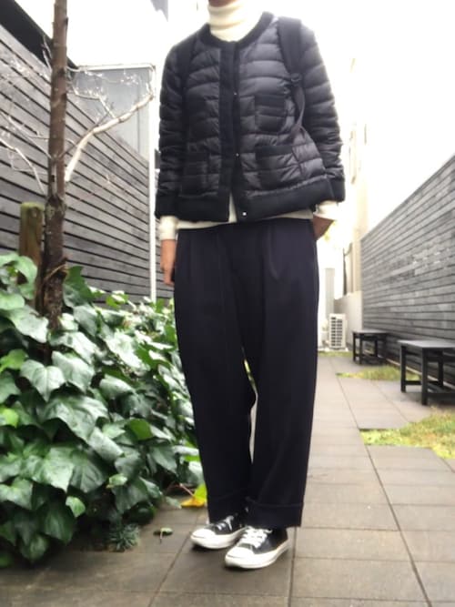 ワイドパンツの女 Nano Universeのダウンジャケット コートを使ったコーディネート Wear