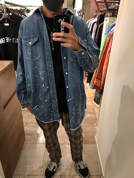 「MINEDENIM（マインデニム）のアイテム」を使った、15388696さん（メンズ・173cm）の冬コーディネート