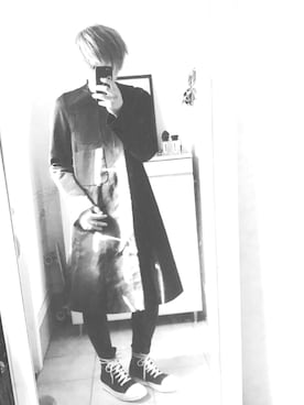 「DRKSHDW by RICK OWENS（ダークシャドウ バイ リックオウエンス）のアイテム（ブーツ）」を使った、ゆさくさん（メンズ・170cm）の秋コーディネート