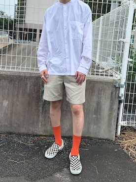 「UNIQLO（ユニクロ）の50色ソックス（消臭機能付き）（ソックス/靴下）」を使った、YUTOさん（メンズ・176cm）の夏コーディネート