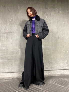 「diesel福岡」｜「アイテム（ジャケット/アウター）」を使った、こはまさん（レディース・156cm）の秋コーディネート