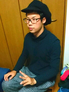 「LAD MUSICIAN（ラッドミュージシャン）のアイテム（トップス、ブラック系）」を使った、ゆうきさん（メンズ・173cm）の秋コーディネート