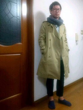 「SHIPS（シップス）のアイテム（ジャケット/アウター、ベージュ系）」を使った、ゆうきさん（メンズ・173cm）の秋コーディネート