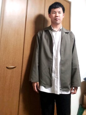 「marka（マーカ）の【marka】ZIP SHIRTS（テーラードジャケット、ブラウン系）」を使った、ゆうきさん（メンズ・173cm）の春コーディネート