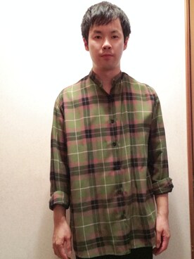 「LAD MUSICIAN（ラッドミュージシャン）のアイテム（トップス、グリーン系）」を使った、ゆうきさん（メンズ・173cm）の秋コーディネート