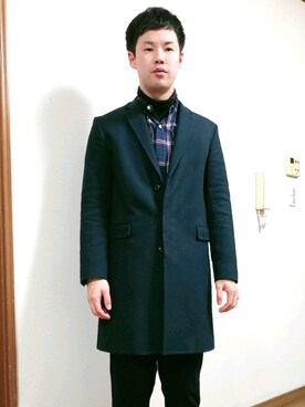 「LAD MUSICIAN（ラッドミュージシャン）のアイテム（ジャケット/アウター、ブルー系）」を使った、ゆうきさん（メンズ・173cm）の秋コーディネート