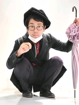 「4年前に買った帽子のアイテム（帽子、ブラック系）」を使った、ゆうきさん（メンズ・173cm）の秋コーディネート