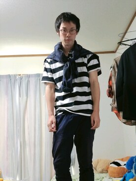 「nonnative（ノンネイティブ）のアイテム（パンツ、ブルー系）」を使った、ゆうきさん（メンズ・173cm）の冬コーディネート