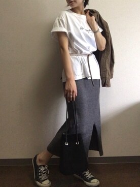 LEI☆☆さんの「WOMEN メリノブレンドリブスカート」を使ったコーディネート