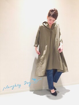 「アイテム（ワンピース/ドレス、グリーン系）」を使った、miki ayakaさん（レディース・171cm）の秋コーディネート