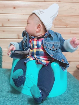 「babygap」｜「アイテム（ニットキャップ/ビーニー）」を使った、こはくんさん（キッズ・70cm）の冬コーディネート