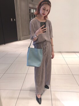 「DHOLIC（ディーホリック）のアイテム（その他トップス）」を使った、𝒌𝒂𝒆𝒅𝒆さん（レディース・160cm）の夏コーディネート