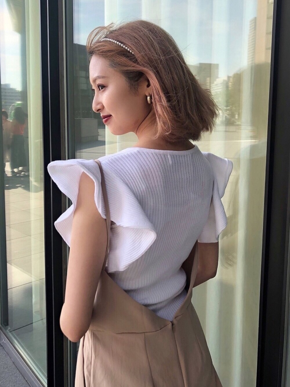 「dholic、ディーホリック、ベージュコーデ、韓国ファッション、今日のコーデ、おしゃれさんと繋がりたい、プチプラコーデ、プチプラ、淡色コーデ、淡色女子」｜「DHOLICのアイテム（オールインワン・サロペット、ベージュ系）」を使った、𝒌𝒂𝒆𝒅𝒆さん（レディース・160cm）の夏コーディネートの1枚目の写真