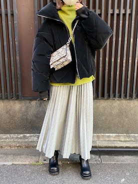 「STYLENANDA（スタイルナンダ）のアイテム（ブーツ）」を使った、𝒌𝒂𝒆𝒅𝒆さん（レディース・160cm）の冬コーディネート
