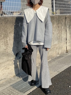 「STYLENANDA（スタイルナンダ）のアイテム（ブーツ）」を使った、𝒌𝒂𝒆𝒅𝒆さん（レディース・160cm）の冬コーディネート