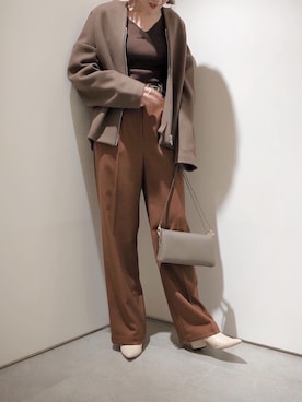 「アラフォーコーデ」｜「アイテム（その他アウター）」を使った、hanaeさん（レディース・153cm）の秋コーディネート