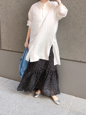 「バックデザイン」｜「アイテム（ジャケット/アウター）」を使った、hanaeさん（レディース・153cm）の春コーディネート