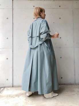 「カラーコート」｜「アイテム（トレンチコート）」を使った、hanaeさん（レディース・153cm）の秋コーディネート